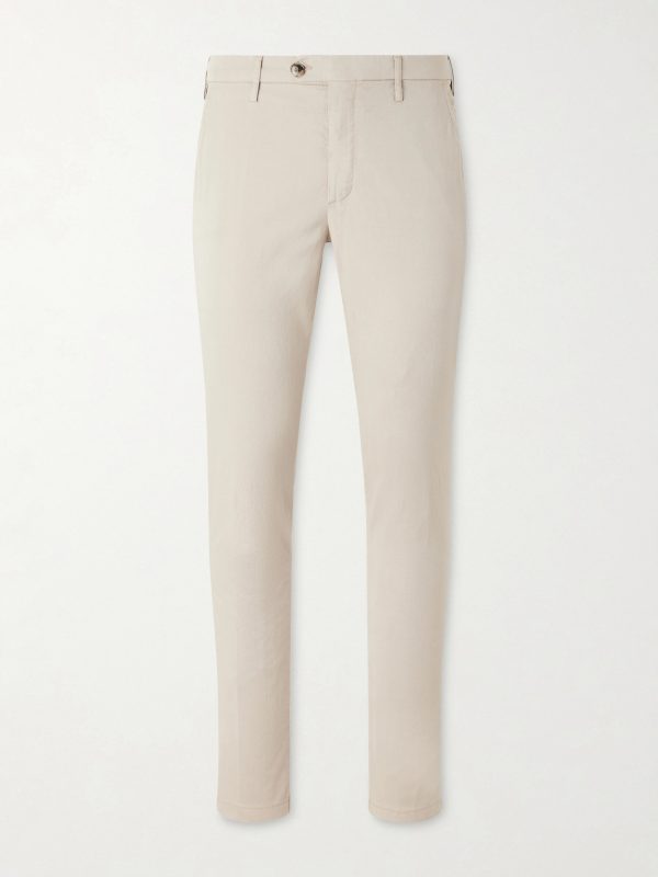 Slim-Fit Stretch Cotton-Blend Gabardine Trousers Slim-Fit Stretch Cotton-Blend Gabardine Trousers