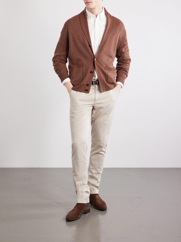 Slim-Fit Stretch Cotton-Blend Gabardine Trousers - OU Slim-Fit Stretch Cotton-Blend Gabardine Trousers - OU