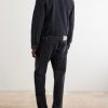 Leather-Trimmed Denim Jacket - BK Leather-Trimmed Denim Jacket - BK