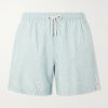 Straight-Leg Mid-Length Printed Swim Shorts Straight-Leg Mid-Length Printed Swim Shorts