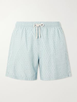 Straight-Leg Mid-Length Printed Swim Shorts Straight-Leg Mid-Length Printed Swim Shorts