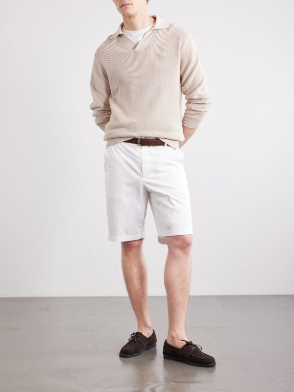 Straight-Leg Stretch Cotton-Blend Gabardine Shorts - OU Straight-Leg Stretch Cotton-Blend Gabardine Shorts - OU