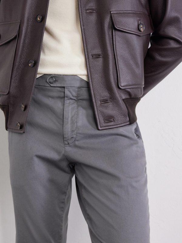 Slim-Fit Stretch Cotton-Blend Gabardine Trousers - E1 Slim-Fit Stretch Cotton-Blend Gabardine Trousers - E1