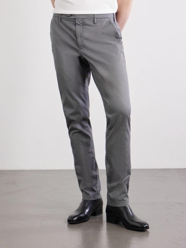 Slim-Fit Stretch Cotton-Blend Gabardine Trousers - FR Slim-Fit Stretch Cotton-Blend Gabardine Trousers - FR