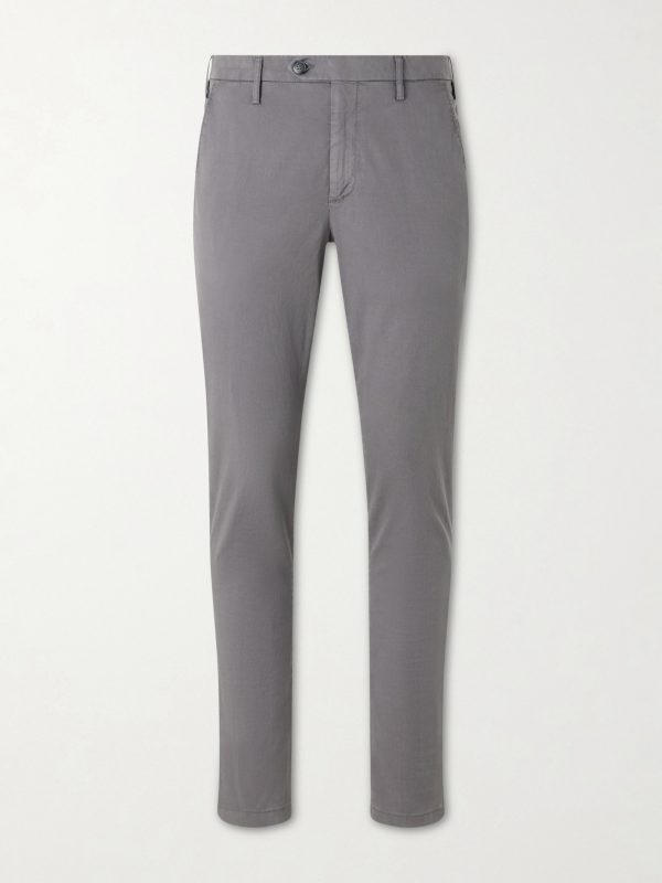 Slim-Fit Stretch Cotton-Blend Gabardine Trousers Slim-Fit Stretch Cotton-Blend Gabardine Trousers