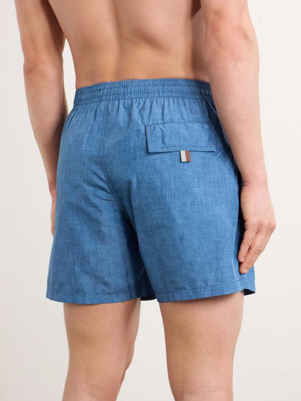Straight-Leg Mid-Length Swim Shorts - BK