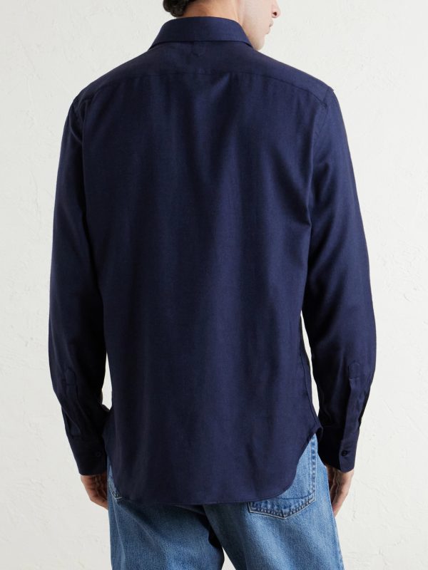 Herringbone Cotton and Lyocell-Blend Shirt - BK Herringbone Cotton and Lyocell-Blend Shirt - BK
