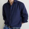 Herringbone Cotton and Lyocell-Blend Shirt - CU Herringbone Cotton and Lyocell-Blend Shirt - CU