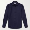 Herringbone Cotton and Lyocell-Blend Shirt Herringbone Cotton and Lyocell-Blend Shirt