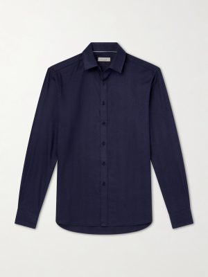 Herringbone Cotton and Lyocell-Blend Shirt Herringbone Cotton and Lyocell-Blend Shirt