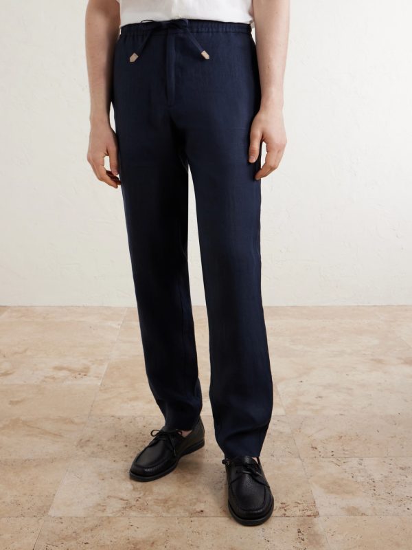 Straight-Leg Linen Trousers - FR Straight-Leg Linen Trousers - FR