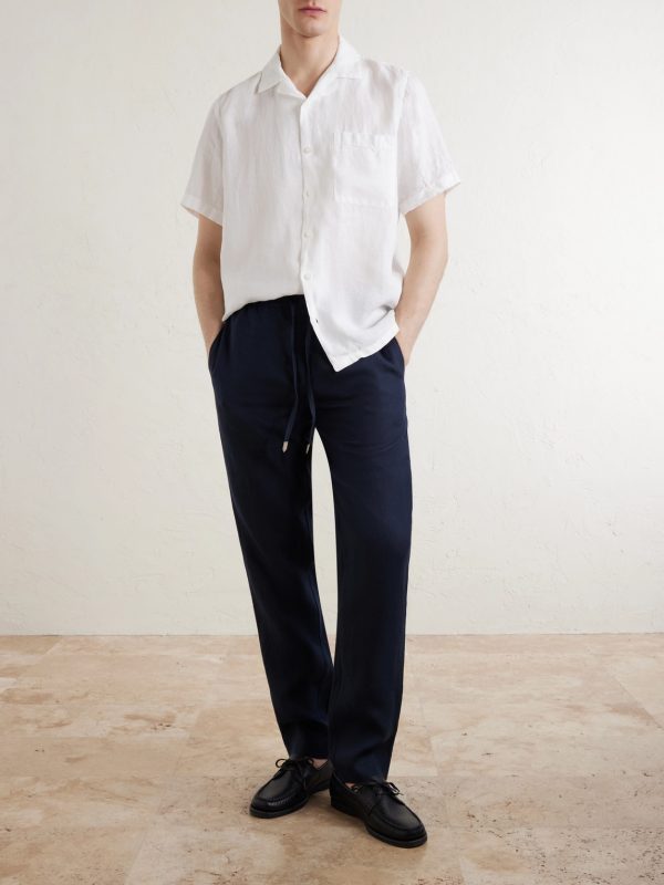 Straight-Leg Linen Trousers - OU Straight-Leg Linen Trousers - OU
