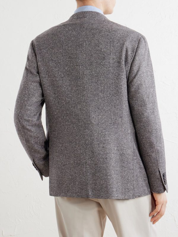 Kei Herringbone Wool and Cashmere-Blend Suit Jacket - BK Kei Herringbone Wool and Cashmere-Blend Suit Jacket - BK
