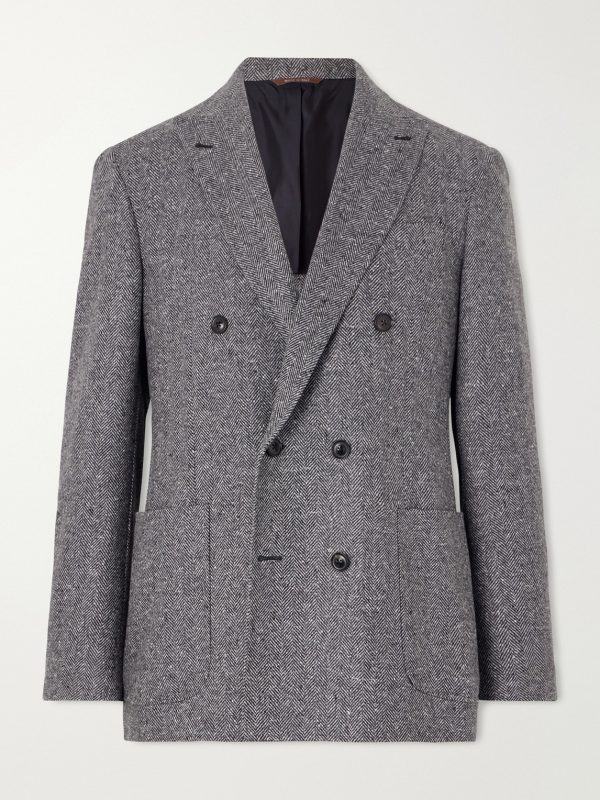 Kei Herringbone Wool and Cashmere-Blend Suit Jacket Kei Herringbone Wool and Cashmere-Blend Suit Jacket