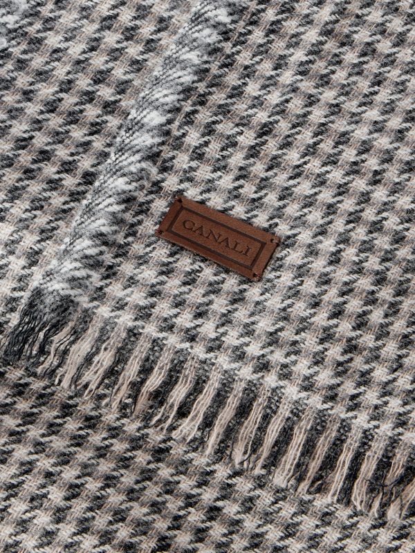 Houndstooth Wool and Cashmere-Blend Scarf - CU Houndstooth Wool and Cashmere-Blend Scarf - CU