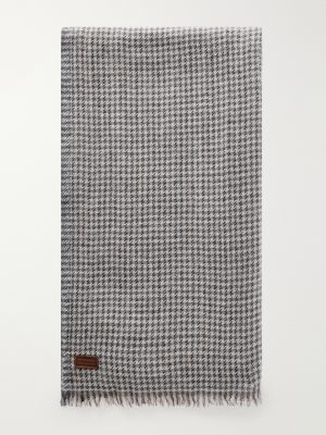 Houndstooth Wool and Cashmere-Blend Scarf Houndstooth Wool and Cashmere-Blend Scarf