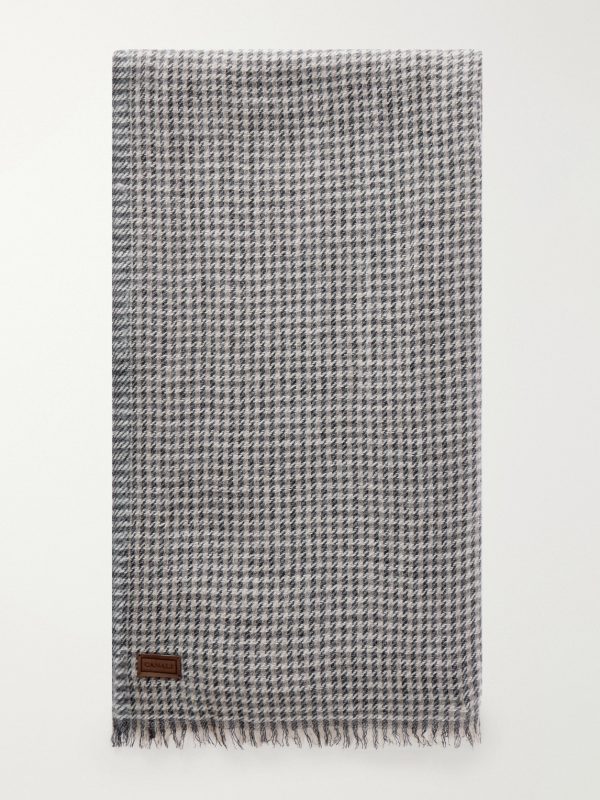 Houndstooth Wool and Cashmere-Blend Scarf Houndstooth Wool and Cashmere-Blend Scarf