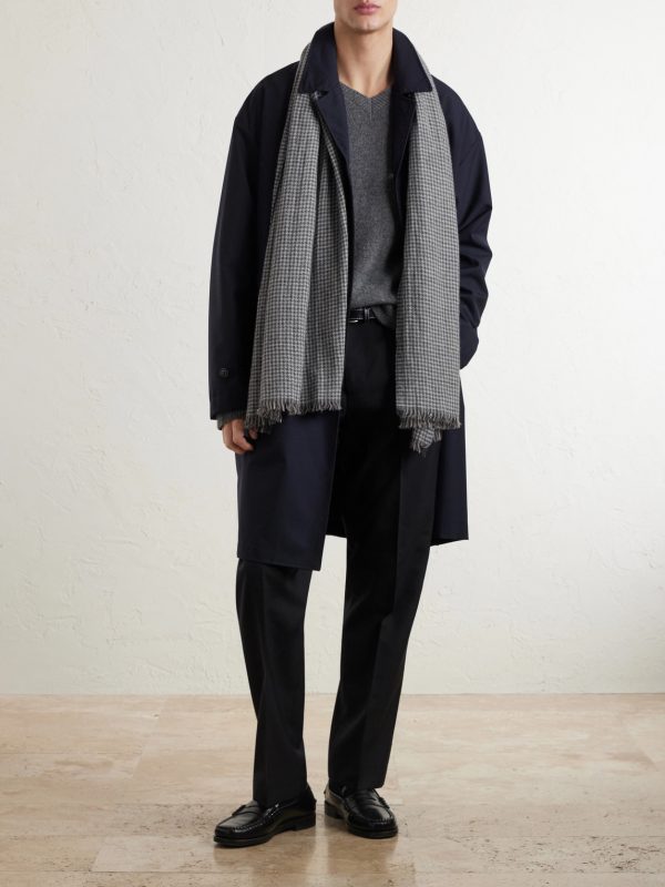 Houndstooth Wool and Cashmere-Blend Scarf - OU Houndstooth Wool and Cashmere-Blend Scarf - OU