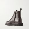 Leather Lace-Up Boots - BK