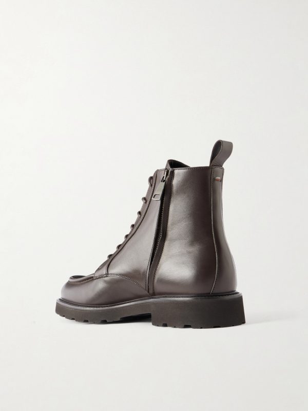 Leather Lace-Up Boots - BK
