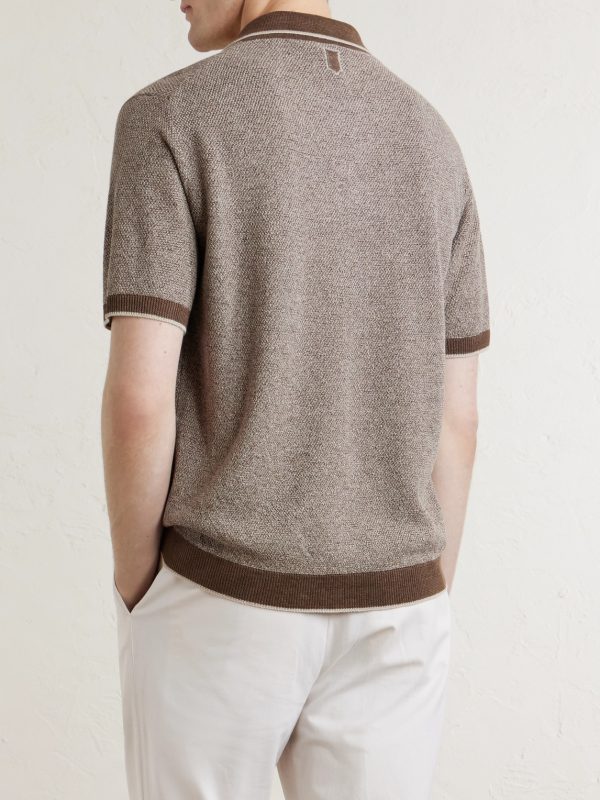 Linen, Silk, Cotton and Modal-Blend Terry Polo Shirt - BK Linen, Silk, Cotton and Modal-Blend Terry Polo Shirt - BK