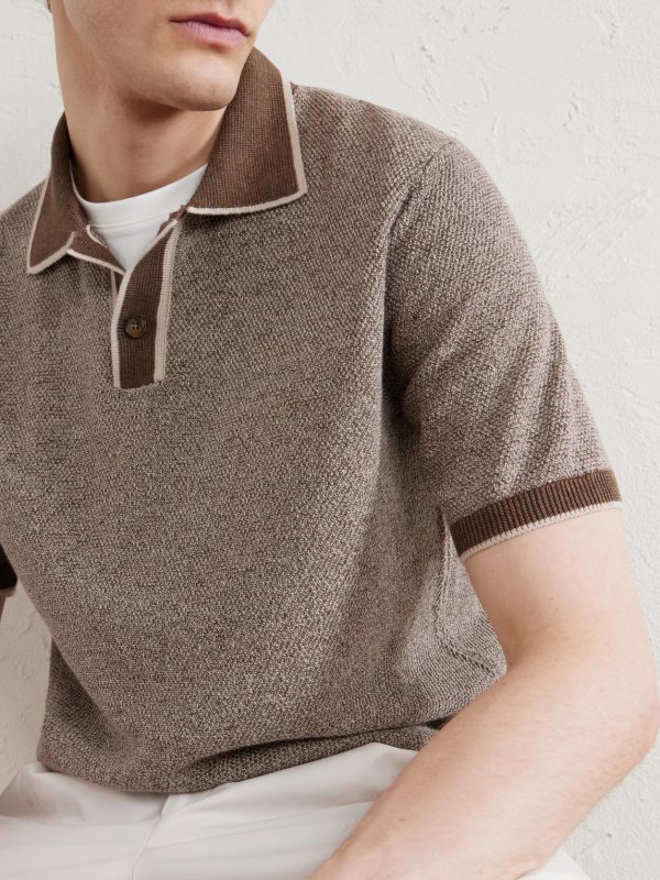Linen, Silk, Cotton and Modal-Blend Terry Polo Shirt - CU Linen, Silk, Cotton and Modal-Blend Terry Polo Shirt - CU