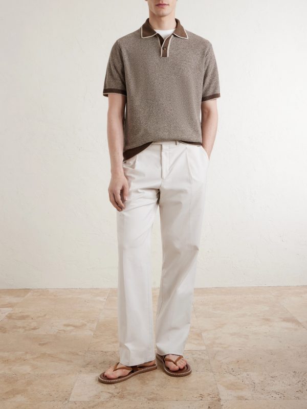 Linen, Silk, Cotton and Modal-Blend Terry Polo Shirt - OU Linen, Silk, Cotton and Modal-Blend Terry Polo Shirt - OU