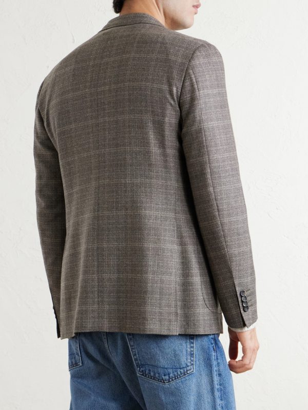 Kei Prince of Wales Checked Linen Suit Jacket - BK Kei Prince of Wales Checked Linen Suit Jacket - BK