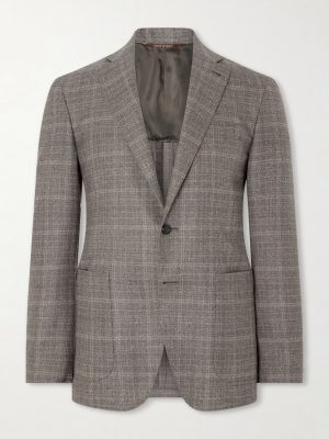 Kei Prince of Wales Checked Linen Suit Jacket Kei Prince of Wales Checked Linen Suit Jacket