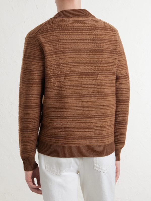 Wool and Cashmere-Blend Polo Sweater - BK Wool and Cashmere-Blend Polo Sweater - BK