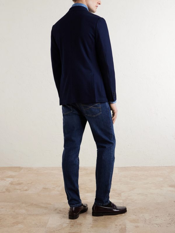Textured-Cotton Blazer - BK Textured-Cotton Blazer - BK