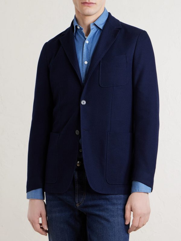 Textured-Cotton Blazer - FR Textured-Cotton Blazer - FR