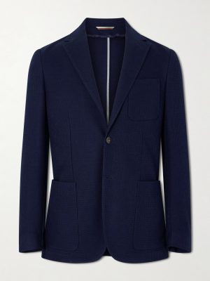 Textured-Cotton Blazer