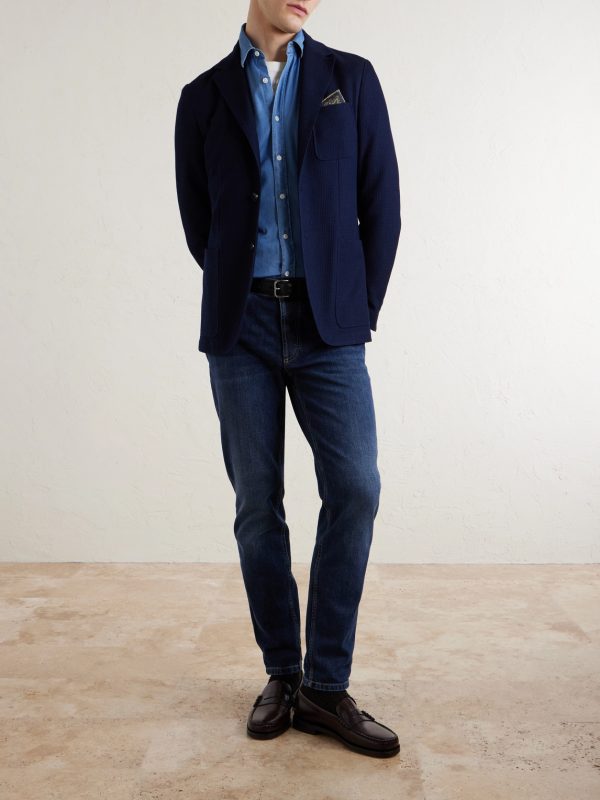 Textured-Cotton Blazer - OU Textured-Cotton Blazer - OU