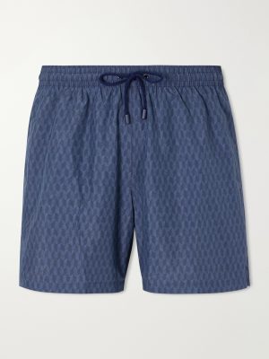 Straight-Leg Mid-Length Printed Swim Shorts Straight-Leg Mid-Length Printed Swim Shorts