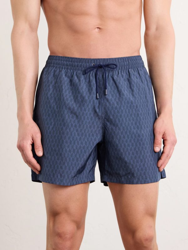 Straight-Leg Mid-Length Printed Swim Shorts - OU Straight-Leg Mid-Length Printed Swim Shorts - OU