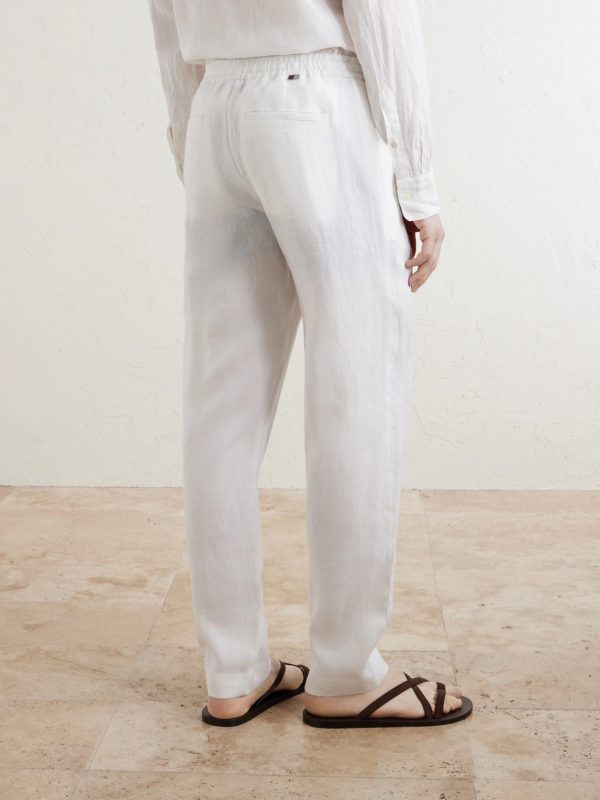 Straight-Leg Linen Trousers - BK Straight-Leg Linen Trousers - BK