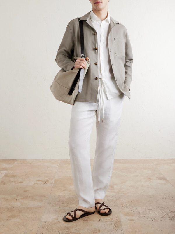 Straight-Leg Linen Trousers - OU Straight-Leg Linen Trousers - OU