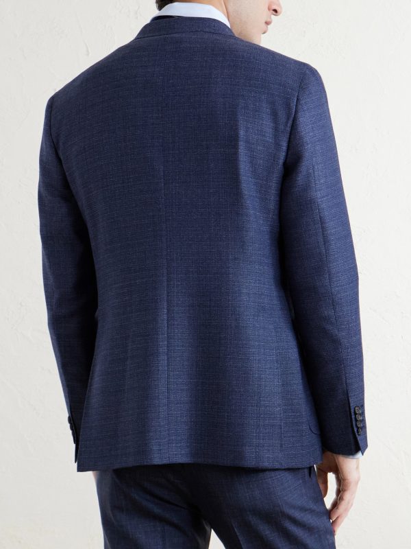 Wool, Silk and Linen-blend Suit Jacket - BK Wool, Silk and Linen-blend Suit Jacket - BK