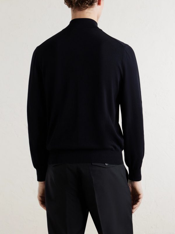 Cotton Half-Zip Sweater - BK