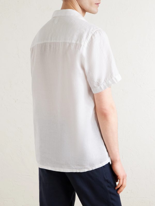 Camp-Collar Linen Shirt - BK