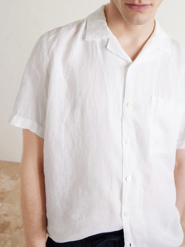 Camp-Collar Linen Shirt - CU