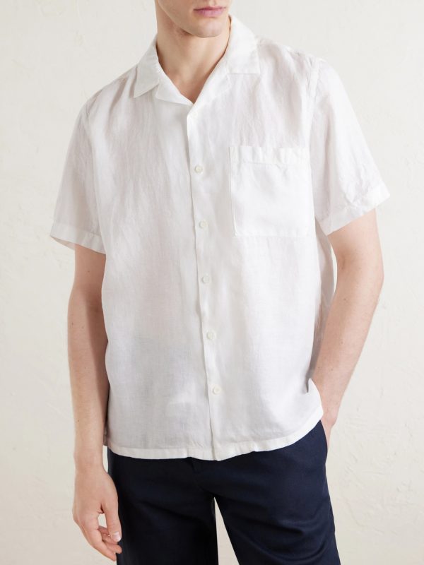 Camp-Collar Linen Shirt - FR