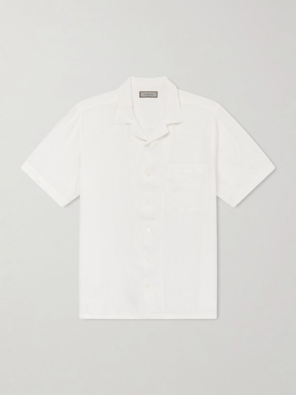 Camp-Collar Linen Shirt