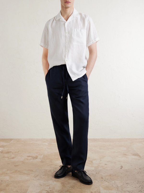 Camp-Collar Linen Shirt - OU