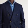 Double-Breasted Virgin Wool-Hopsack Blazer - CU Double-Breasted Virgin Wool-Hopsack Blazer - CU
