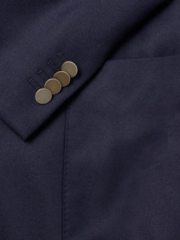 Double-Breasted Virgin Wool-Hopsack Blazer - E1 Double-Breasted Virgin Wool-Hopsack Blazer - E1