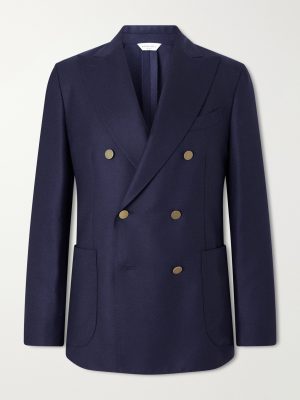 Double-Breasted Virgin Wool-Hopsack Blazer Double-Breasted Virgin Wool-Hopsack Blazer