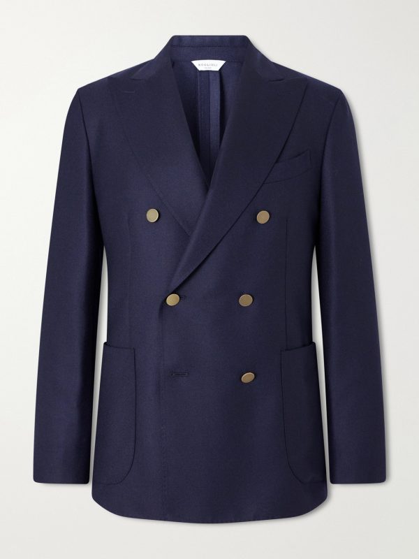 Double-Breasted Virgin Wool-Hopsack Blazer Double-Breasted Virgin Wool-Hopsack Blazer