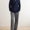 Double-Breasted Virgin Wool-Hopsack Blazer - OU Double-Breasted Virgin Wool-Hopsack Blazer - OU